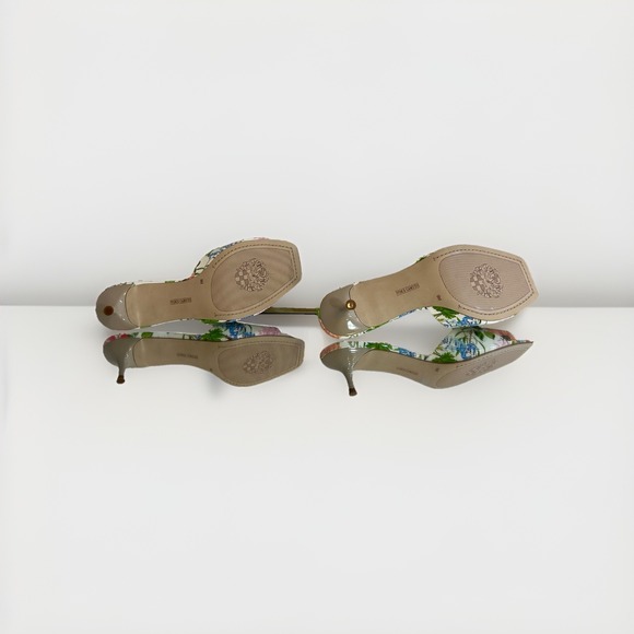 VINCE CAMUTO SLIDE IN FLORAL KITTEN SANDALS. Size 9M - Picture 3 of 5